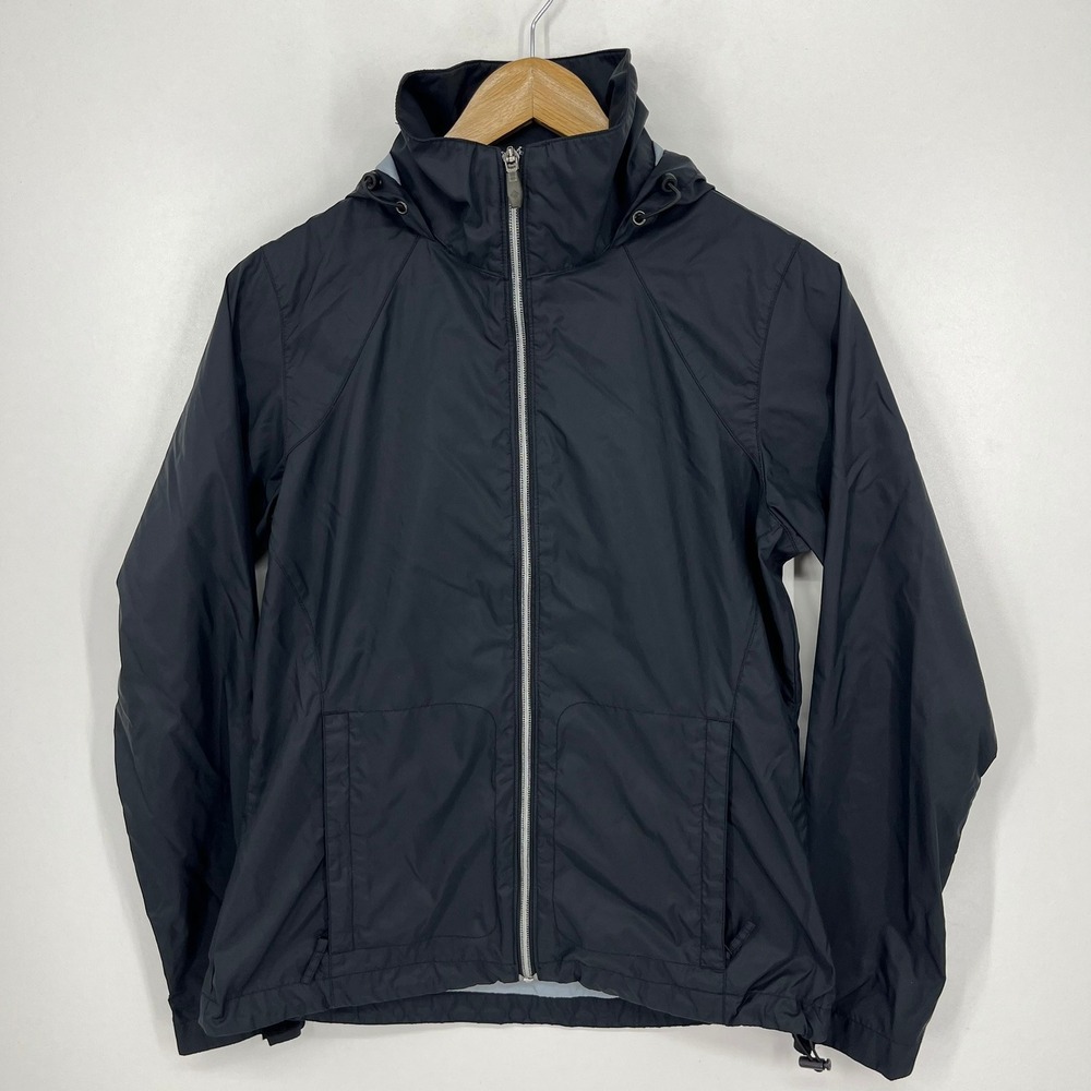 Columbia Womens Black Full Zip Hooded Windbreaker Jacket Small